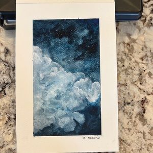 “Wintry Nights” - hand painted, original water painting